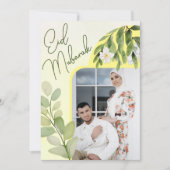 Modernes Aquarell Floral Islamisches Eid Mubarak F Einladung (Vorderseite)