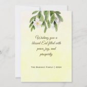 Modernes Aquarell Floral Islamisches Eid Mubarak F Einladung (Rückseite)