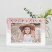 Modernes Aquarell Foto Erste Kommune Einladung (Stehend Vorderseite)