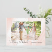 Modernes Aquarell Foto frohes Weihnachten (Stehend Vorderseite)