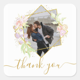 Modernes Aquarell-Foto Quadratischer Aufkleber