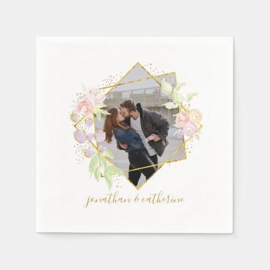 Modernes Aquarell-Foto Serviette (Vorderseite)