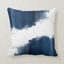 Modernes Aquarell-Marine-Blau-Muster Kissen
