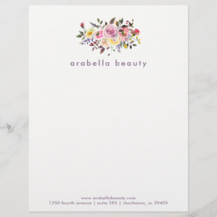 Modernes Aquarell mit Blumen mit Handelsnamen Briefkopf
