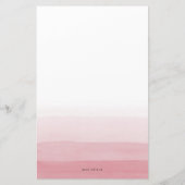 Modernes Aquarell Pink Ombre Personalisiert Briefpapier (Rückseite)
