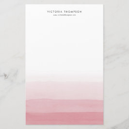 Modernes Aquarell Pink Ombre Personalisiert Briefpapier