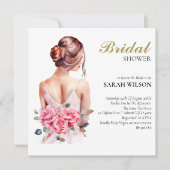 Modernes Aquarell Rosa Hochzeitskleid Brautparty Einladung