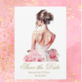 Modernes Aquarell Rosa Hochzeitskleid Brautparty Einladung