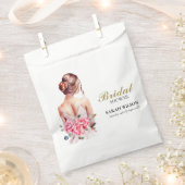 Modernes Aquarell Rosa Hochzeitskleid Brautparty Geschenktütchen (Ausgeschnitten)