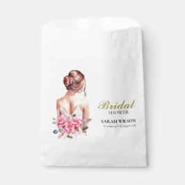 Modernes Aquarell Rosa Hochzeitskleid Brautparty Geschenktütchen