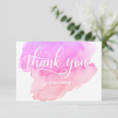 Modernes Aquarell-Rosa, Pfirsich DANKEN IHNEN Dankeskarte (Stehend Vorderseite)