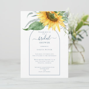 Modernes Aquarell Sonnenblumen-Brautparty Einladung