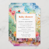 Modernes Aquarell Südwestwüste Brautparty Einladung (Vorne/Hinten)