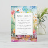 Modernes Aquarell Südwestwüste Brautparty Einladung (Stehend Vorderseite)