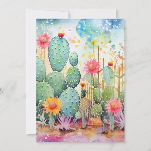 Modernes Aquarell Südwestwüste Brautparty Einladung (Rückseite)