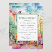 Modernes Aquarell Südwestwüste Brautparty Einladung (Vorne/Hinten)