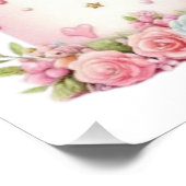 Modernes Aquarellbaby Einhorn mit Kuchen4 Poster (Ecke)