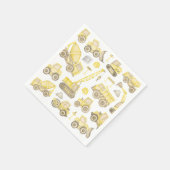 Modernes Aquarellbaufahrzeug zum Geburtstag Serviette (Ecke)