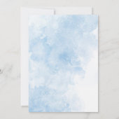 Modernes Aquarellblau Blumen Brautparty Einladung (Rückseite)