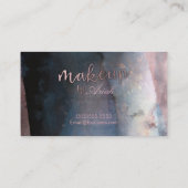 Modernes Aquarellblau & Rose Gold Pink Makeup Visitenkarte (Rückseite)
