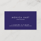 Modernes Aquarellblau Visitenkarte (Rückseite)