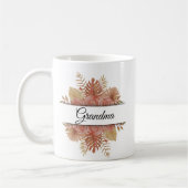 Modernes Aquarellblumenskript-Oma-Foto Kaffeetasse (Links)