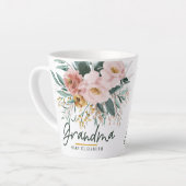 Modernes Aquarellblumenskript-Oma-Foto Milchtasse (Linke Ecke)