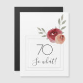 Modernes Aquarellblütenmagazin 70. Geburtstagsmagn Magnetkarte (Vorne/Hinten)