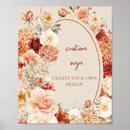 Modernes Aquarellbordeauxrot - Benutzerdefiniertes Poster (Vorne)