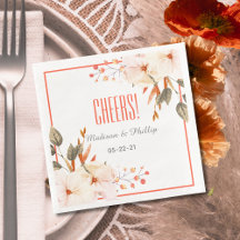 Modernes Aquarellbrunnt Orange Floral