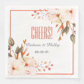 Modernes Aquarellbrunnt Orange Floral Serviette (Vorderseite)