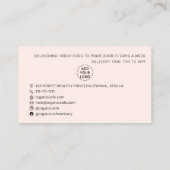 Modernes Aquarellcafé Avocado Zuhause-Lieferung Le Visitenkarte (Rückseite)