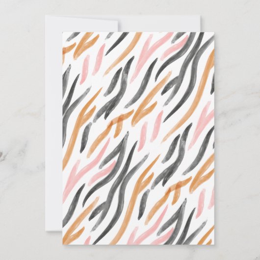 Modernes Aquarellfarben Deko Striptes Party Einladung (Rückseite)