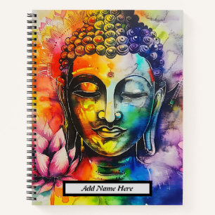 Modernes Aquarellfarbener Buddha individuell anpas Notizblock
