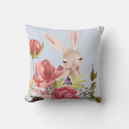 Modernes Aquarellfarbenes Bunny Rabbit | Osterfest Kissen