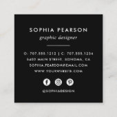 Modernes Aquarellfeld | Soziale Medien Quadratische Visitenkarte (Rückseite)