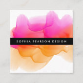 Modernes Aquarellfeld | Soziale Medien Quadratische Visitenkarte (Vorderseite)