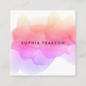 Modernes Aquarellfeld | Soziale Medien Quadratische Visitenkarte (Vorderseite)