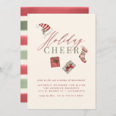 Modernes Aquarellfest Feiertage Feierabend Weihnac Einladung (Vorne/Hinten)