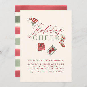 Modernes Aquarellfest Feiertage Feierabend Weihnac Einladung