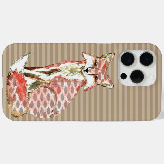 Modernes Aquarellfox-Abstraktes Muster Case-Mate iPhone Hülle (Rückseite (Horizontal))