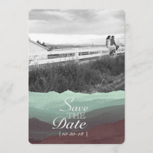 Modernes Aquarellgebirge Save the Date