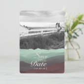 Modernes Aquarellgebirge Save the Date (Stehend Vorderseite)
