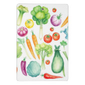 Modernes Aquarellgemüse mit weißem Gold Mini Klemmbrett (Rückseite)