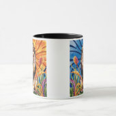 Modernes Aquarelllion Tasse (Zentrum)