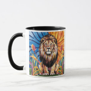 Modernes Aquarelllion Tasse