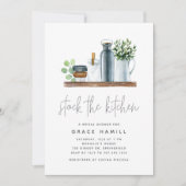 Modernes Aquarellmaterial Das Brautparty Küche Einladung (Vorderseite)