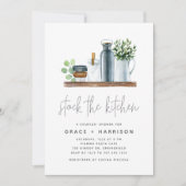 Modernes Aquarellmaterial Die Küche Paare Dusche Einladung (Vorderseite)