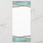 Modernes Aquarellmenü Goldakzent Menükarte (Rückseite)