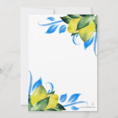 Modernes Aquarellon Lemon Mittelmeer Save The Date (Rückseite)